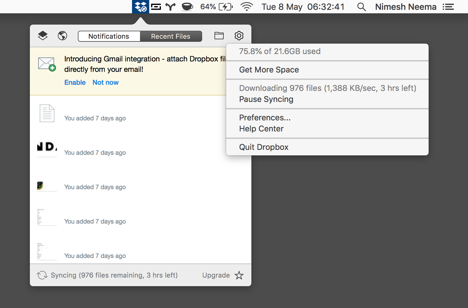dropbox not syncing for mac right now